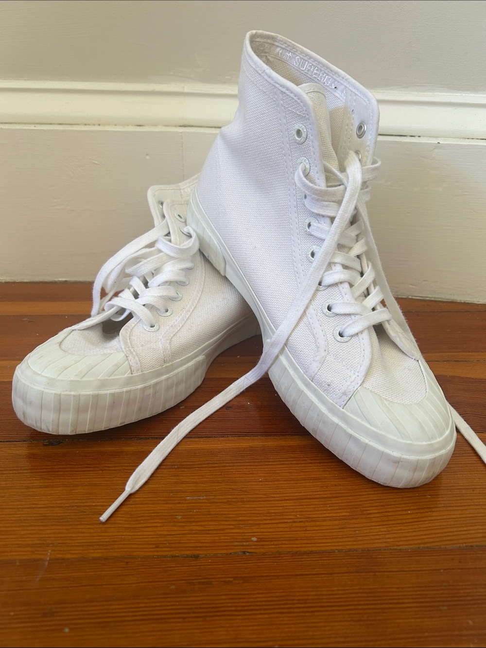 Superga White High-Top Canvas Sneakers